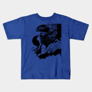 Ocean Waves And Girl With A Smiley Face Kids T-Shirt